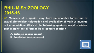BHU M.Sc. ZOOLOGY 2015-16 PART-3 // biologyentranceexams // and other M.Sc. exam