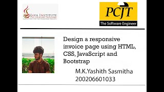 Design a responsive invoice page using HTML, CSS, JavaScript and Bootstrap