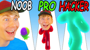 Can I GO NOOB vs PRO vs HACKER in BLOB RUNNER 3D - MAX LEVEL