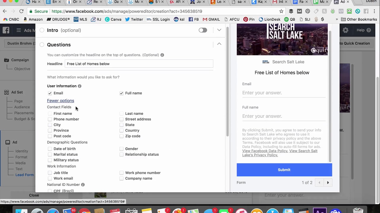 How to Create a Facebook Lead Form for Lead Ads - YouTube