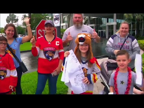 Panthers fans send team off at FLL ahead of Stanley Cup Final vs. Oilers 