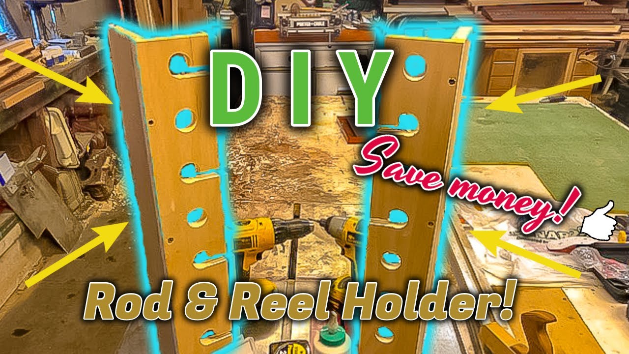 How to make this DIY fishing rod/reel storage rack 