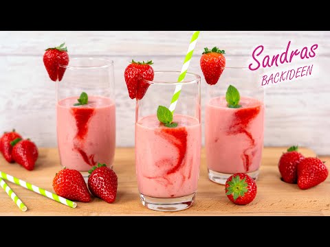Erdbeer Vanille Shake 🍓 schnell und einfach zubereitet | Milchshake Rezept | Sandras Backideen