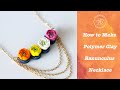 how to create a polymer clay ranunculus flower necklace