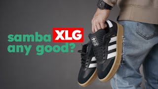 Adidas Samba Xlg Black Version On Feet, Sizing And Unboxing Review.