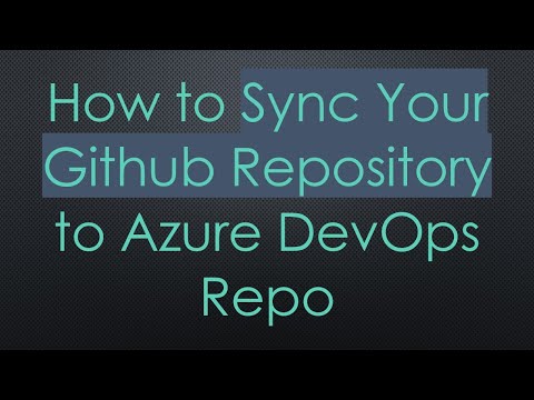 How to Sync