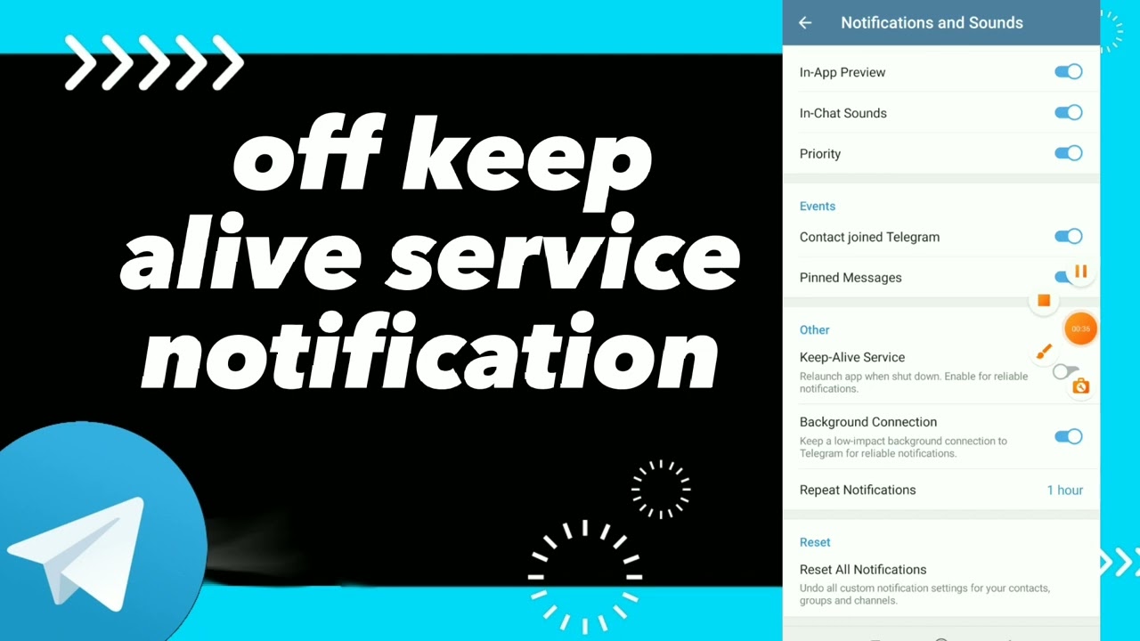How To turn Off Keep Alive Service Notifications On Telegram App