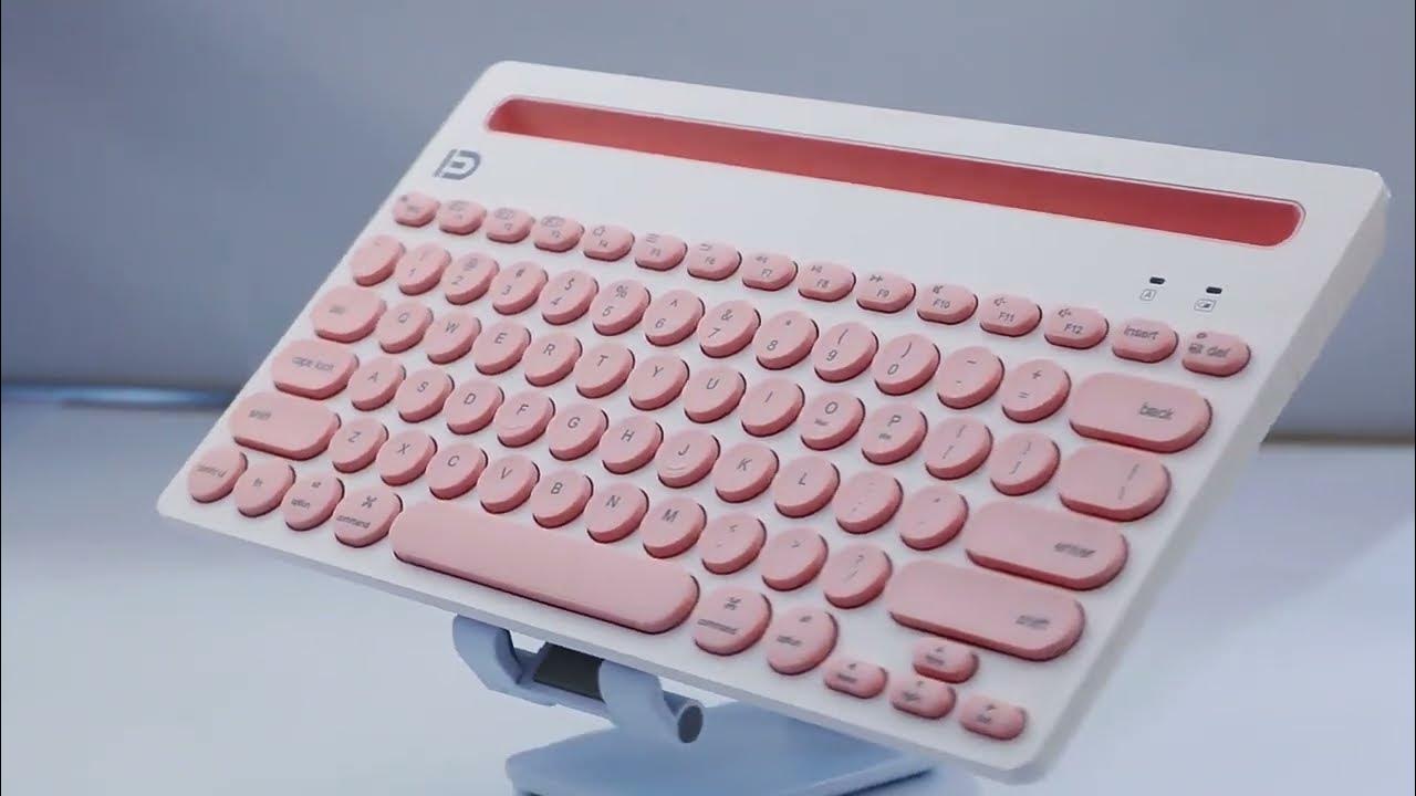 FD IK3381 Wireless Bluetooth Keyboard With Phone and Tablet Slot Stand