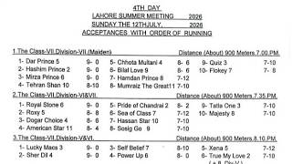 LRC Live - 4th Day Lahore Summer Meeting 2026 | 13 July, 2026 #horse #race #horserace