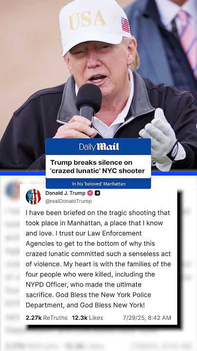 Trump breaks silence on ‘crazed lunatic’ NYC shooter