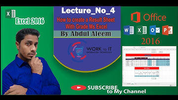 Work To IT Result Sheet in Ms Excel 2016 of Students  || 2020|| Urdu - Hindi!R A Aleem "Gujranwala"