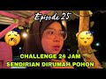 EPISODE 25 CHALLENGE 24 JAM SENDIRIAN DIRUMAH POHON (coba  nginep dirumah pohon?) #rumahpohon