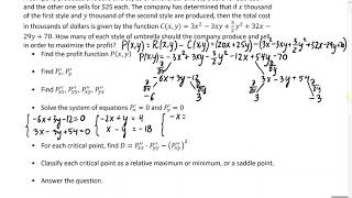 Finding a Relative Extrema of a Multivariable Function