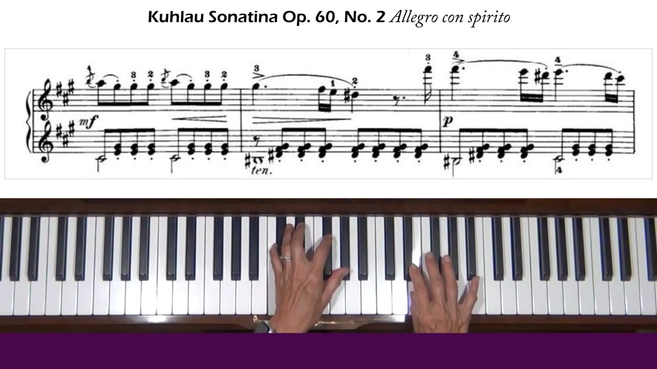 Kuhlau Sonatina Op. 60, No. 2 Allegro con spirito Piano Tutorial Part 1