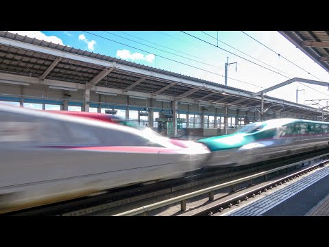 320Km/hで高速通過する"E5系&E6系"はやぶさ・こまち 東北新幹線 一ノ関・郡山 japanese trains Tohoku Shinkansen E5 Hayabusa 320 km/h