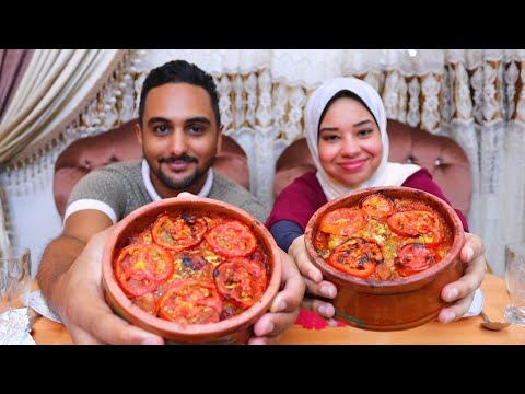 تحدي اكل الباميه العراقيه باللحم ورز بالشعريه والعقاب يوجع البطن