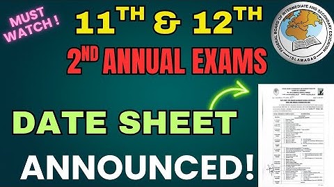 FBISE HSSC 2nd Annual Date Sheet 2025 Announced 🔥 | 11th & 12th Class Exams Schedule