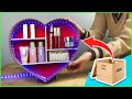 Make a heart-shaped cosmetic box from cardboard with only 1$