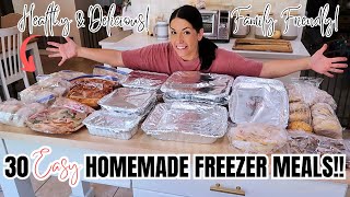 EASY FREEZER MEAL PREP! // 30 FREEZER MEALS TO FEED YOUR FAMILY! // FREEZER RESTOCK!