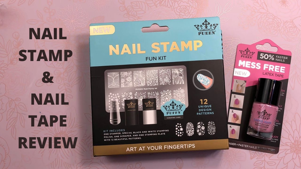 NAIL STAMPING KIT?!?!?!?! I review this +Peeloff tape for nail art