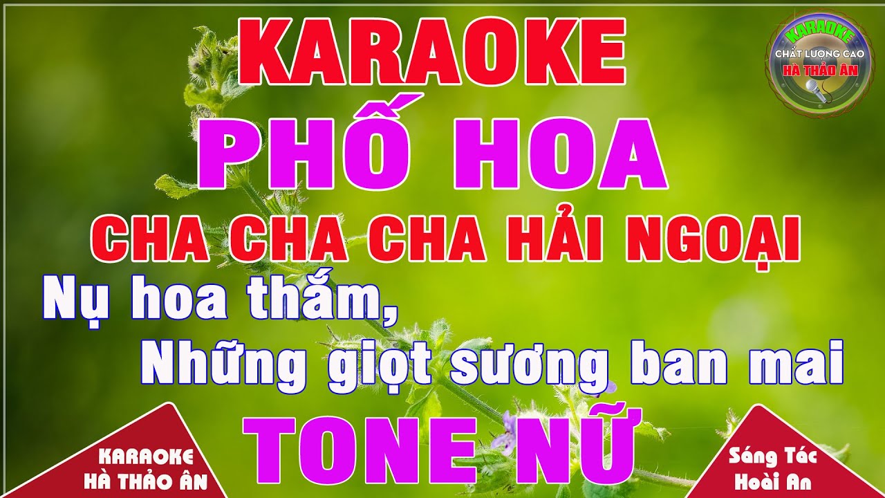 Phố Hoa Karaoke Tone Nữ Beat Phối Mới Cha Cha Cha Dễ Hát || Karaoke Hà Thảo Ân