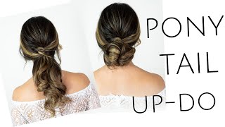 Ponytail hairstyle & soft low bun FOR LONG HAIR TUTORIAL- 2 in 1 bridal hair style screenshot 2