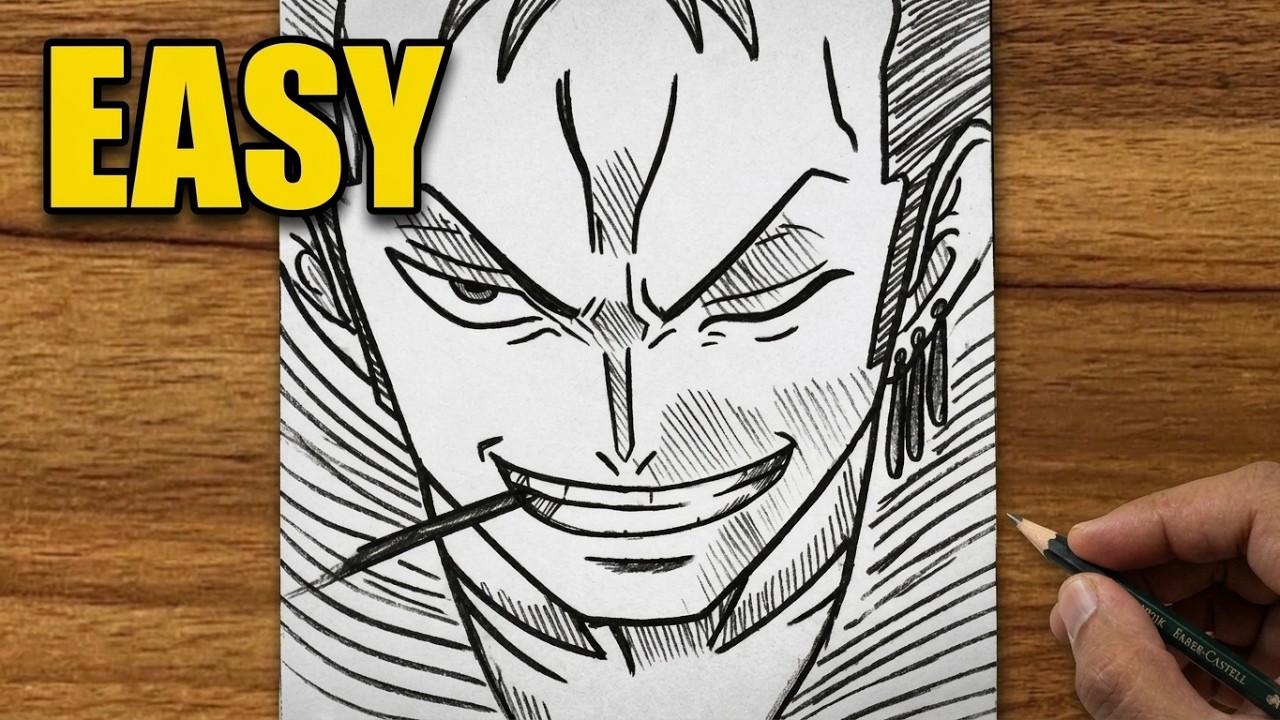 Easy Zoro drawing Step-by-Step | Anime Drawing | One Piece - YouTube
