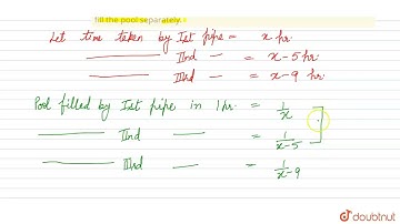 A swimming pool is filled with three pipes with uniform flow. The first  | Class 10 MATH | Doubtnut
