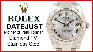▶ Rolex Datejust 31, White Mother Of Pearl, Diamond Bezel, REVIEW Stainless Steel - 178344