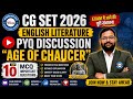 CG SET ENGLISH LITERATURE PYQ DISCUSSION "Age of Chaucer"