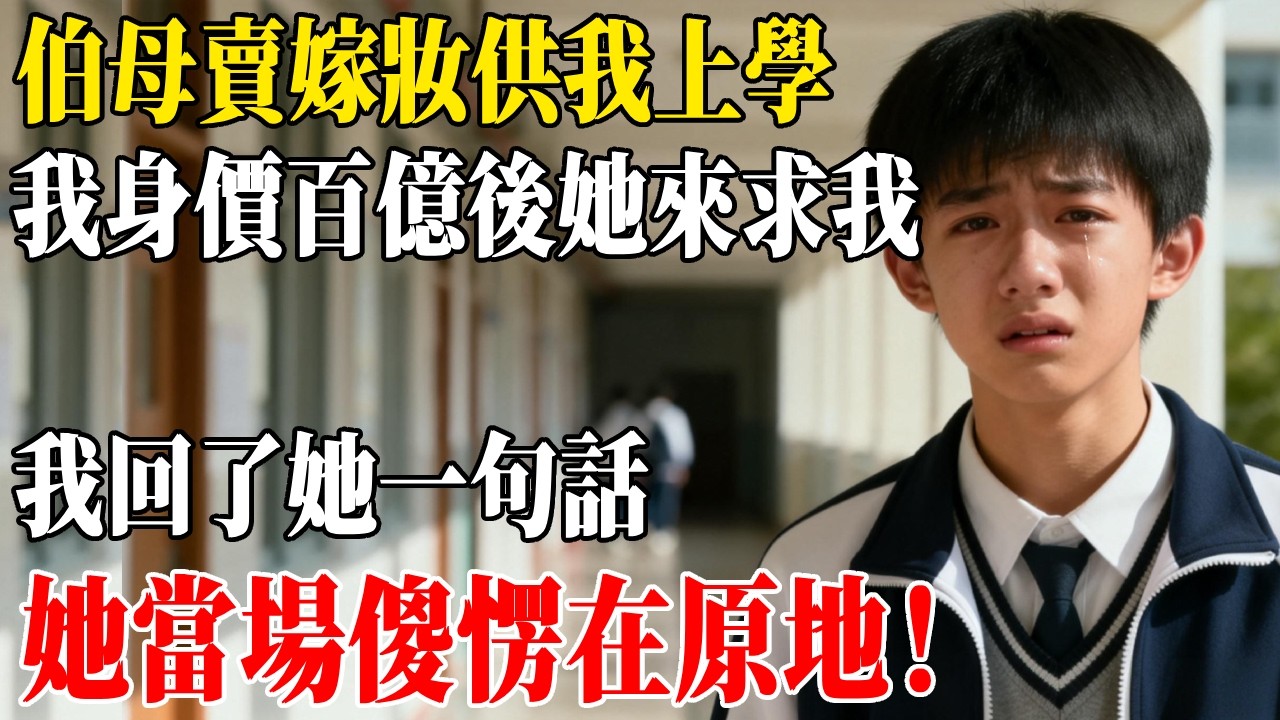 伯母賣嫁妝供我上學，我身價百億後她來求我，我回了她一句話，她當場傻愣在原地！
