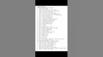 introduction to operating system Important questions #os #bsc#bca#importantquestions#exampreparation