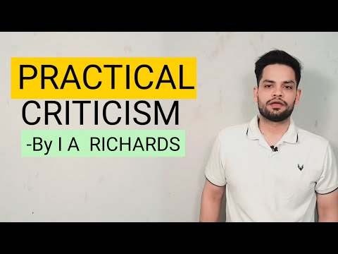 Practical Criticism IA Richards in hindi