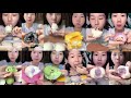 1hr: 嘉玲妹儿 CREAM MOCHI (153 mochi!) pt #1 compilation Hjl77908|| *Subtitled*Dessert Mukbang 디저트 먹방 吃播