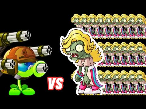 Gatling Pea VS Team Glitter Zombies - PvZ 2 - YouTube