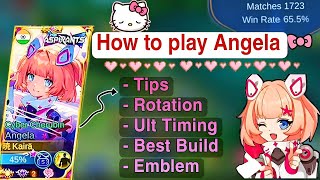 How to play Angela🎀Tips, Rotation, Best Build, Emblem, Ult Timing - by Kaira Channel🌸