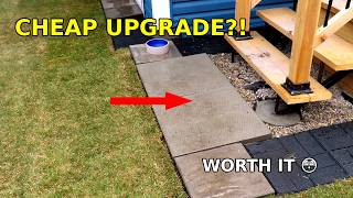 Backyard Upgrade on a Budget Concrete Rubber Pavers DIY