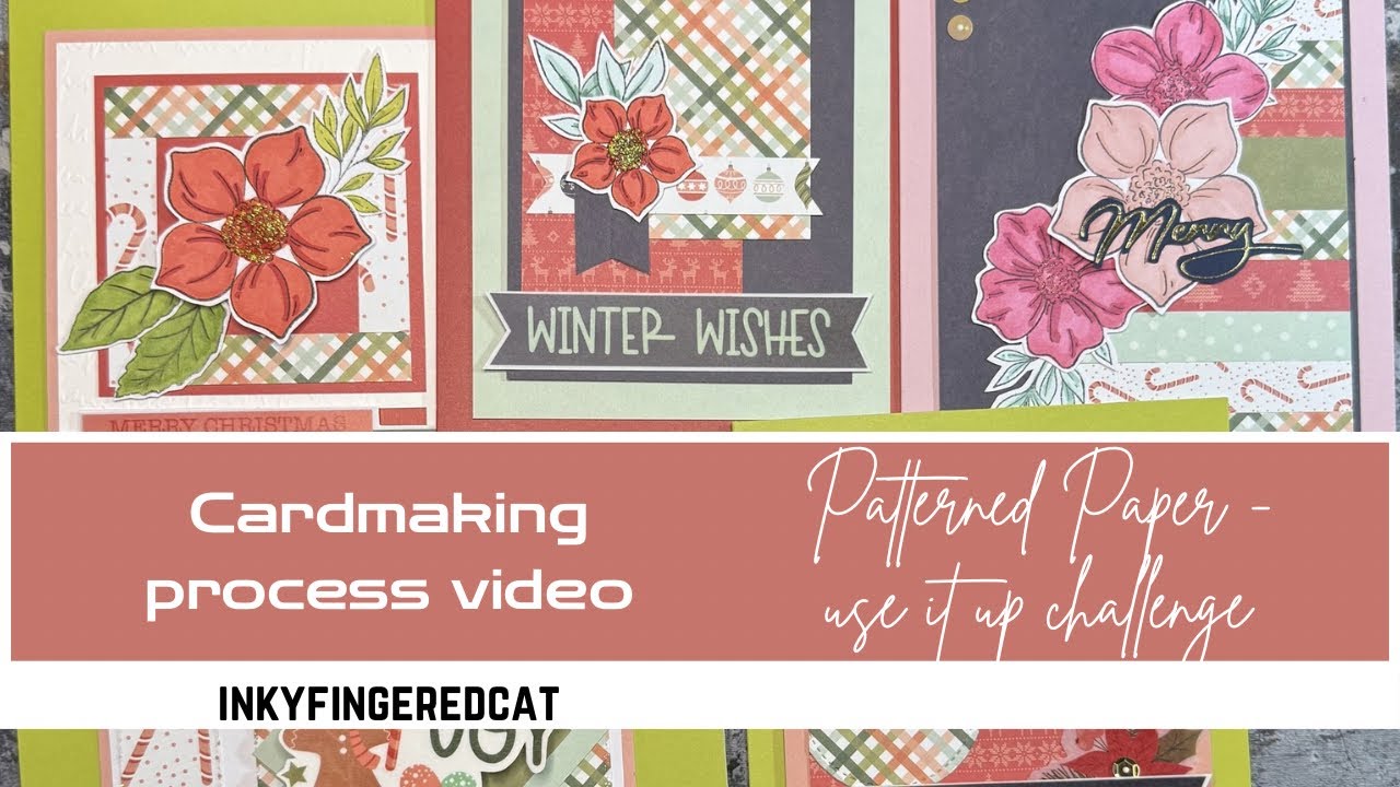 Patterned paper use it up challenge - #KCC21 part 2 - card making process video