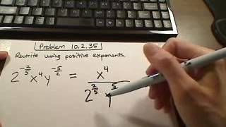 Rewrite using positive exponents (two problems)
