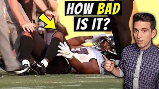 Doctor Reacts to JK Dobbins KNEE INJURY - How Bad Is It