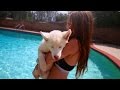 TEACHING PUPPY HOW TO SWIM!