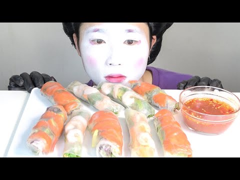 生春巻き作って食べる 【ASMR】【モッパン】【咀嚼音】