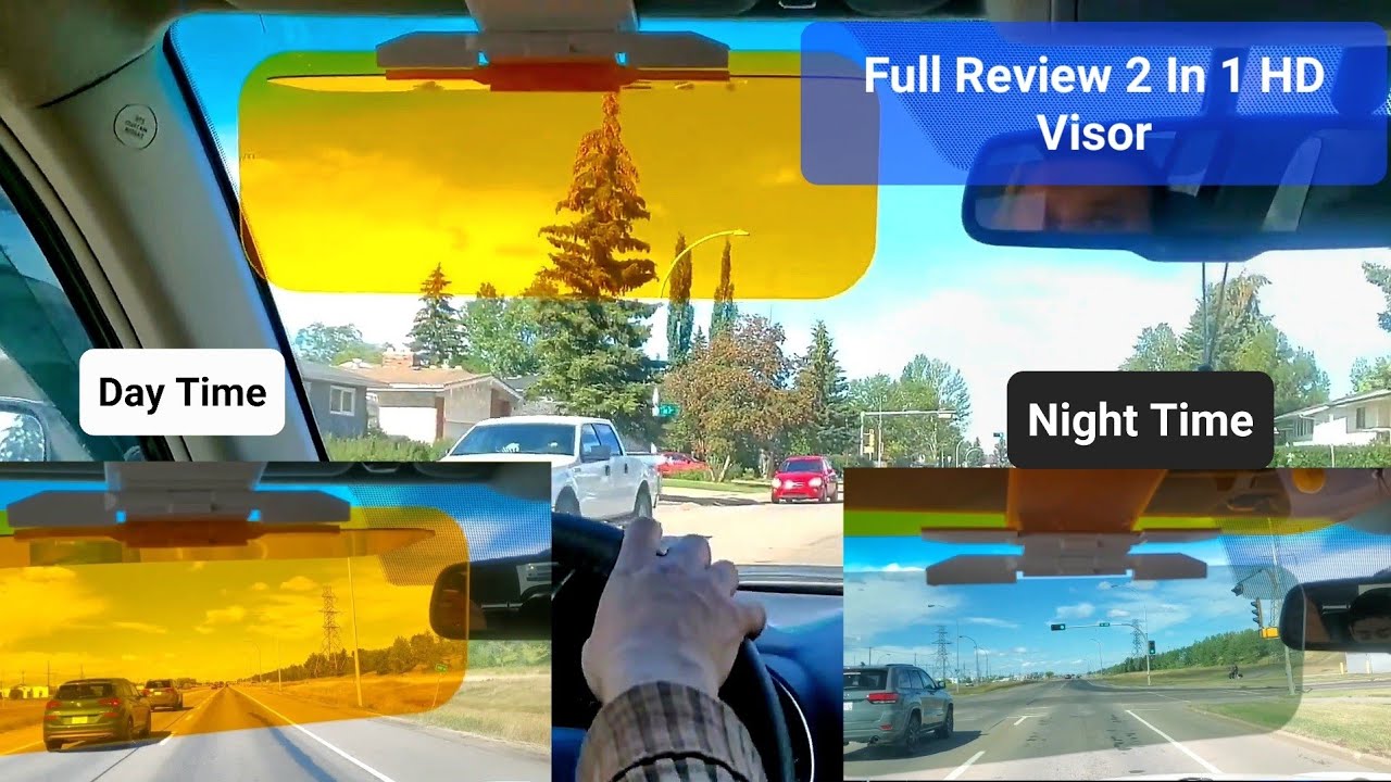 2 IN 1 Anti Glare Auto Sun Visor Day Night Driving HD Clip Sun