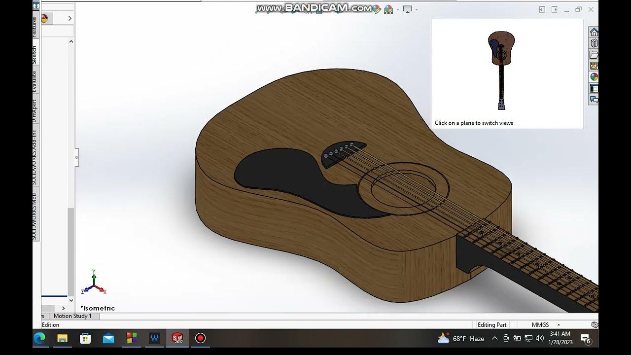 Acoustic Guitar SolidWorks 2017 3D Model YouTube