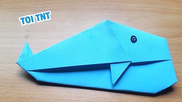 Cách xếp con cá Voi bằng giấy đơn giản nhất/Paper Whale Folding.