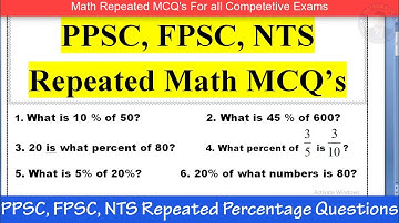 PPSC, FPSC, NTS Repeated Math MCQ