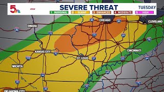 Tuesday morning update on severe weather possible overnight