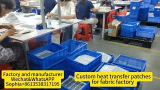Custom many kinds of heat transfer patches for garemt for cap for bag brand adhesive manufacturer
