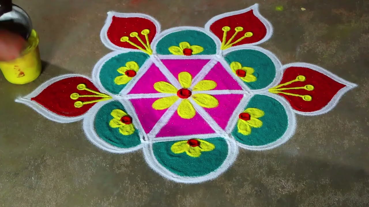 Maasi madham 2026🌻flowers rangoli kolam 🌻3*2 simple beautiful kolangal  by pavithra