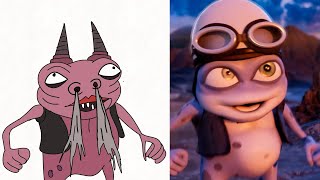 Crazy frog ugly devil drawing meme . .